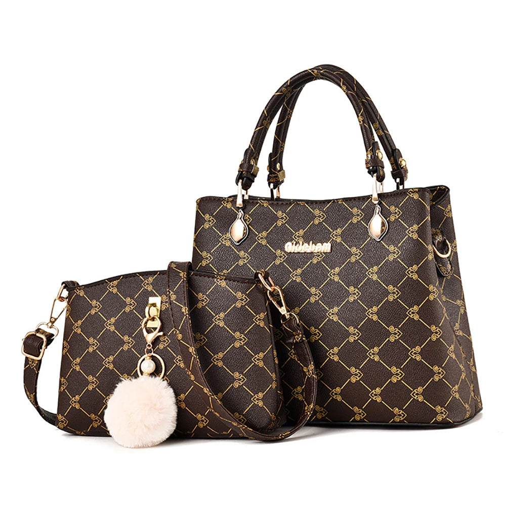 Women Leather Shoulder Bag High Shoulder Retro Totes