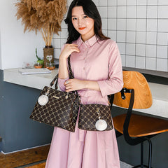Women Leather Shoulder Bag High Shoulder Retro Totes