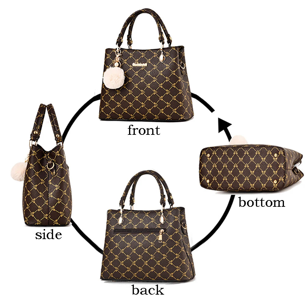 Women Leather Shoulder Bag High Shoulder Retro Totes