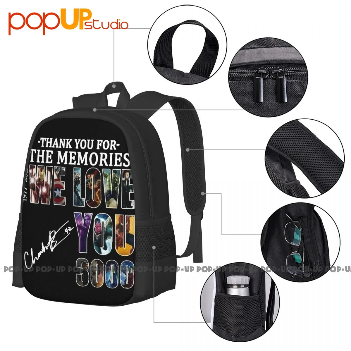 Black Panther We Love You 3000 Thank You For The Memories Backpack