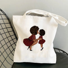 African Curly Hair Girl Shoulder Bag Large Messenger Bag