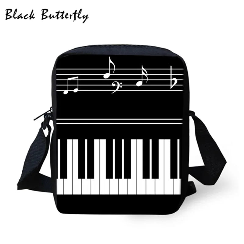 Butterfly Music Note Piano Printed School Bags Backpack 3D