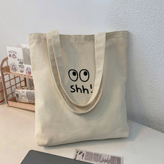 Canvas Tote Bag Crossbody College Shoulder Schoolbag Women