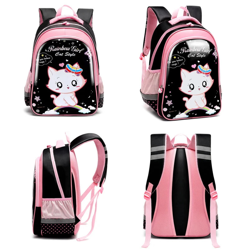 Cat Backpack School Backpack for Girls Large Bagpack Children Girl Orthopedic
