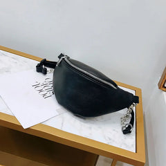 Antitheft Lychee Leather Waist Bag Fanny Pack Women Walking Shopping