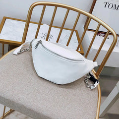 Antitheft Lychee Leather Waist Bag Fanny Pack Women Walking Shopping