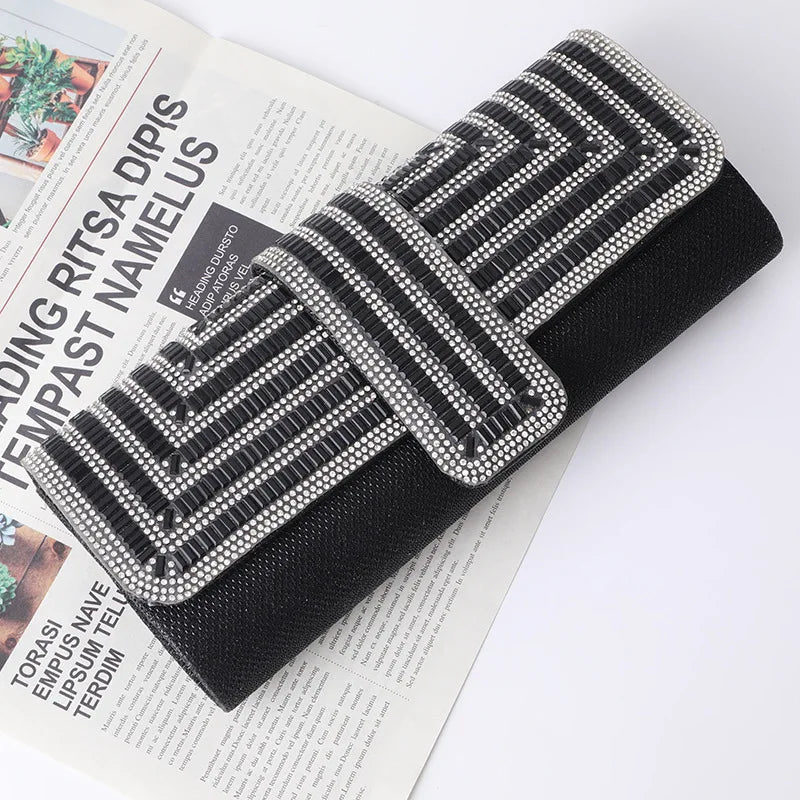 Rhinestone Clutch Purse and Handbag for Women's Party Evening Bag