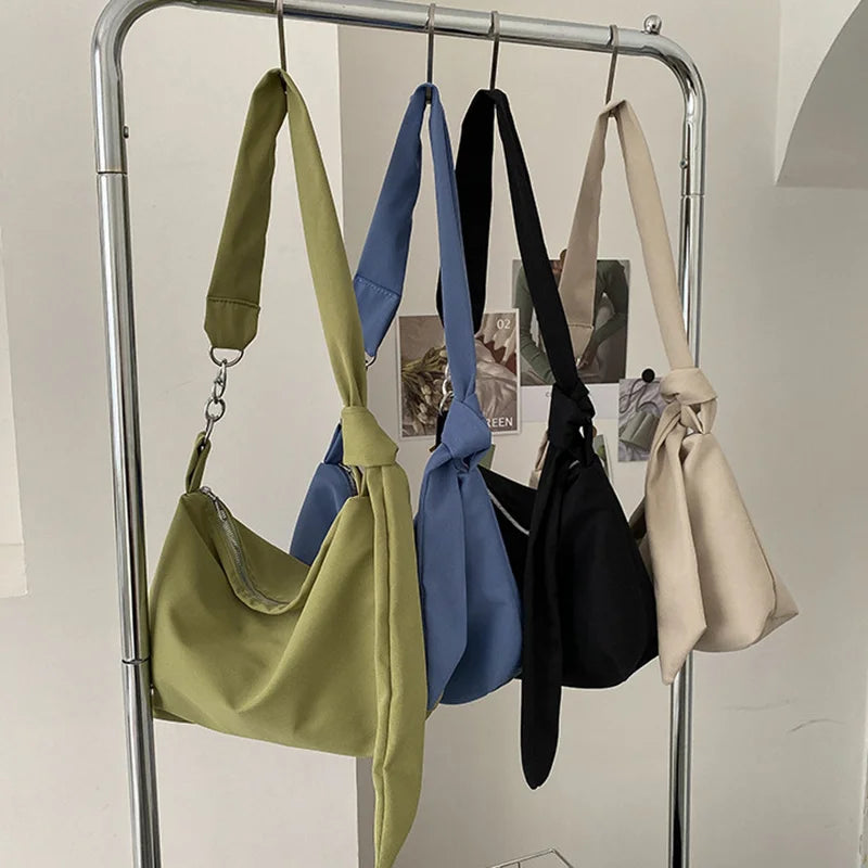 Nylon Messenger Shoulder Bag Chain Strap Removable Handbag Women Crossbody