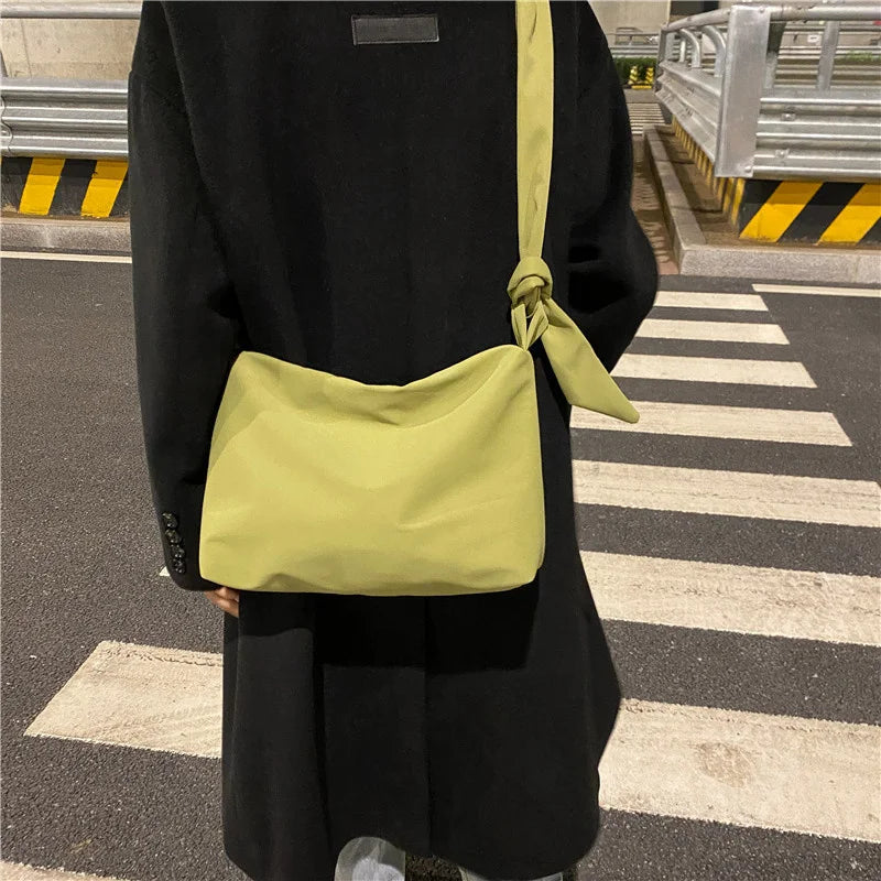 Nylon Messenger Shoulder Bag Chain Strap Removable Handbag Women Crossbody