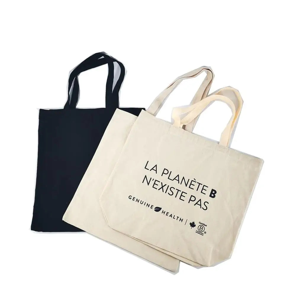 Reusable Cotton Canvas Tote Bag - Eco-Friendly Shopping Carryall