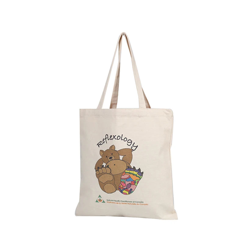 Reusable Cotton Canvas Tote Bag - Eco-Friendly Shopping Carryall