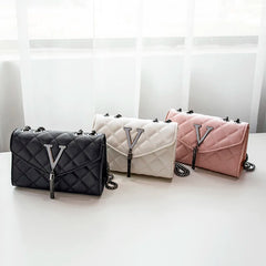 Plaid PU Leather Shoulder Bag Tassel Quilted Crossbody