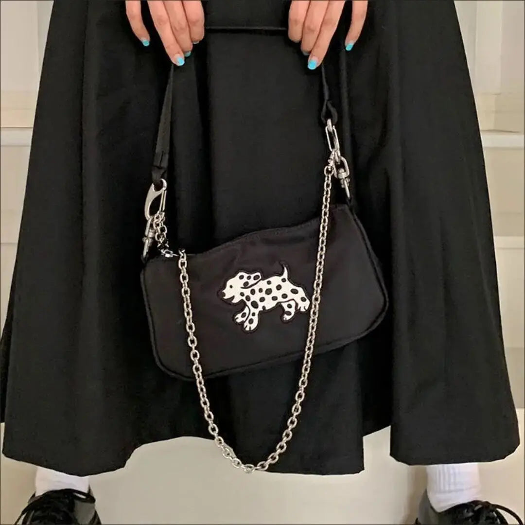 Retro Nylon Underarm Bag for Women Chain Shoulder Crossbody Bags