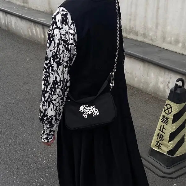 Retro Nylon Underarm Bag for Women Chain Shoulder Crossbody Bags