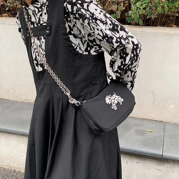 Retro Nylon Underarm Bag for Women Chain Shoulder Crossbody Bags