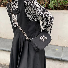 Retro Nylon Underarm Bag for Women Chain Shoulder Crossbody Bags