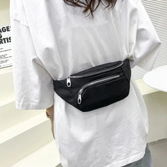Nylon Waist Bag Zipper Chest Bag Unisex Waist Belt Bag