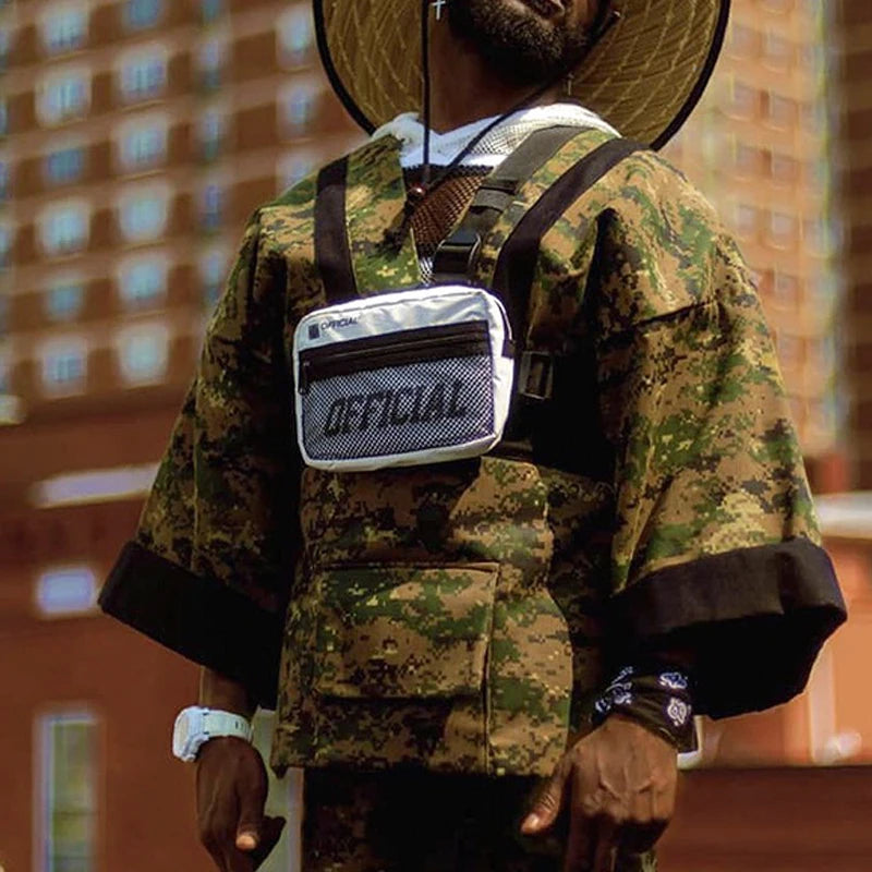 Men's Tactical Chest Utility Bag Hip-hop Vest