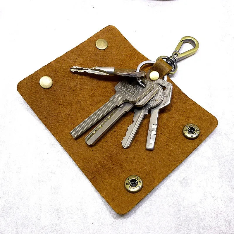 Blongk Mini Key Bag Leather Key Holder Portable Key Pouch Organizer