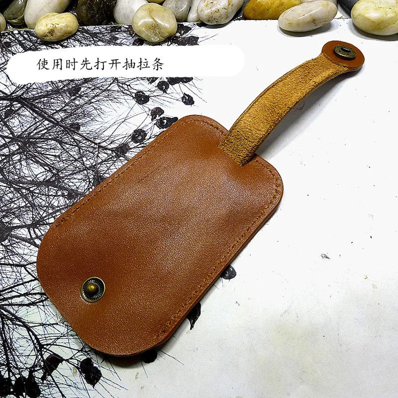 Leather Drawstring Key Holder Mini Key Bag Small House Keys Organizer Wallet