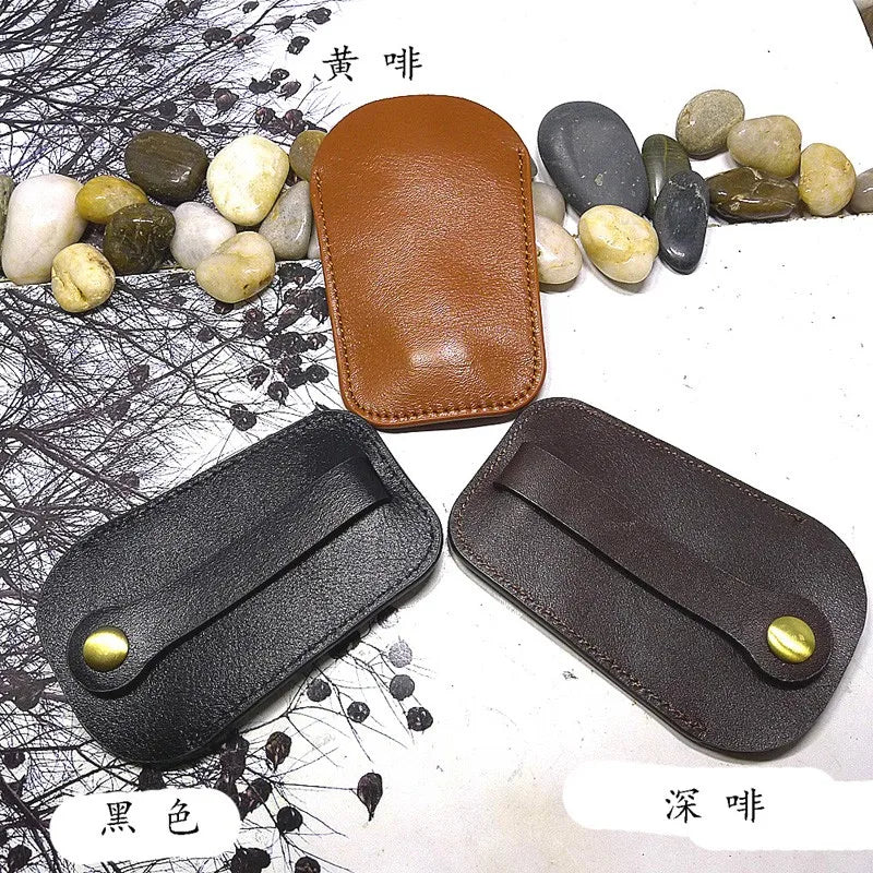 Leather Drawstring Key Holder Mini Key Bag Small House Keys Organizer Wallet