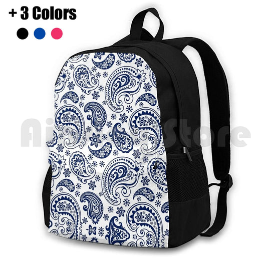 Vintage Paisley Outdoor Hiking Backpack Waterproof Camping Travel Retro