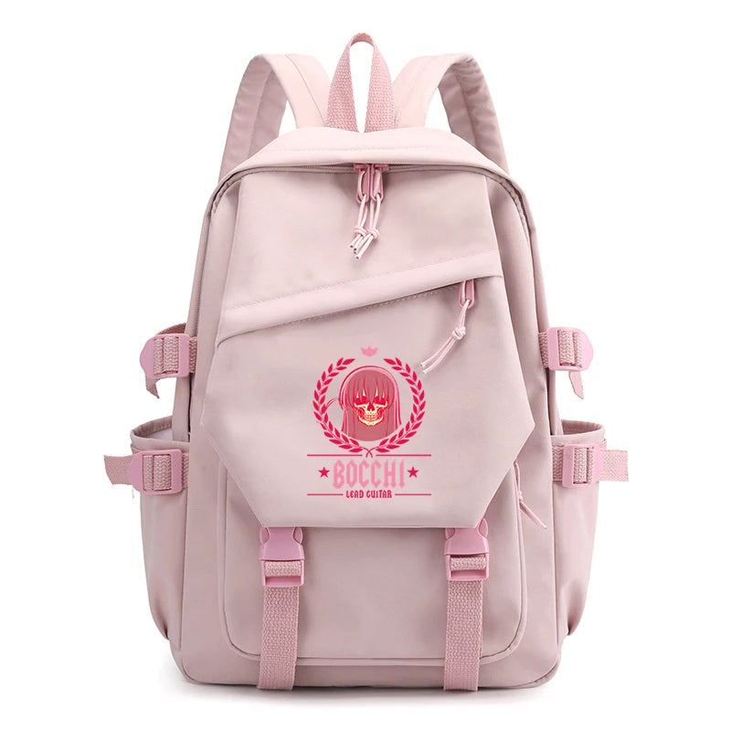 Bocchi The Rock Anime Canvas Bag Pink Backpack