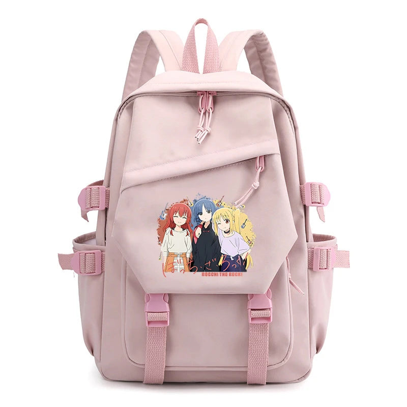 Bocchi The Rock Anime Canvas Bag Pink Backpack
