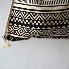 Bohemian Canvas Drawstring Backpack Bag for Women