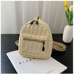 Boho Women Straw Knitting Backpack Shoulder Bags Rattan Backpacks