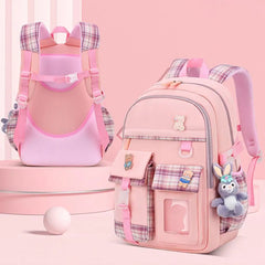 Smooth Zipper Spacious School Bag for Primary Students