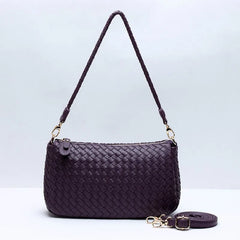Pink Weave Shoulder Bag High Pu Leather Women Handbags Ladies Across Body Summer