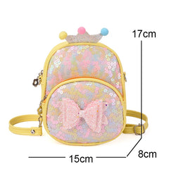 Bow Sequins Children's Bag Princess PU Backpack Kindergarten Girl Backpack