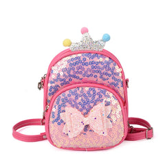 Bow Sequins Children's Bag Princess PU Backpack Kindergarten Girl Backpack