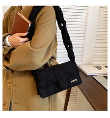 Winter Plush Shoulder Bag Square Bag Armpit Bags For Women