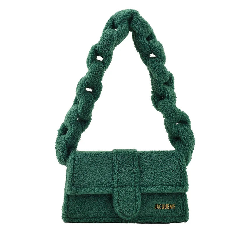 Winter Plush Shoulder Bag Square Bag Armpit Bags For Women