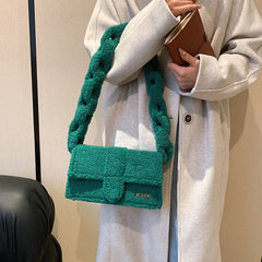 Winter Plush Shoulder Bag Square Bag Armpit Bags For Women