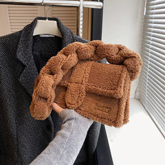 Winter Plush Shoulder Bag Square Bag Armpit Bags For Women