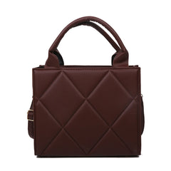 Women's PU Leather Crossbody Bag Plaid Shoulder Tote