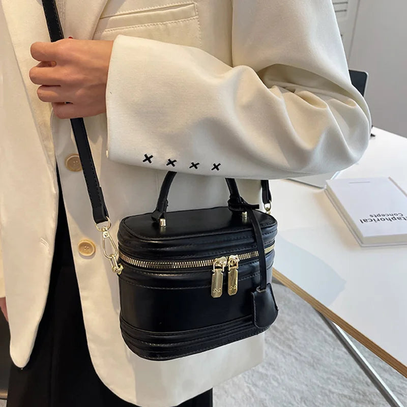 Barrel-shaped Shoulder Bag High Crossbody Square Bag Clutch