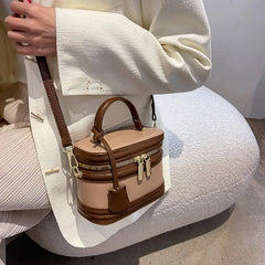 Barrel-shaped Shoulder Bag High Crossbody Square Bag Clutch