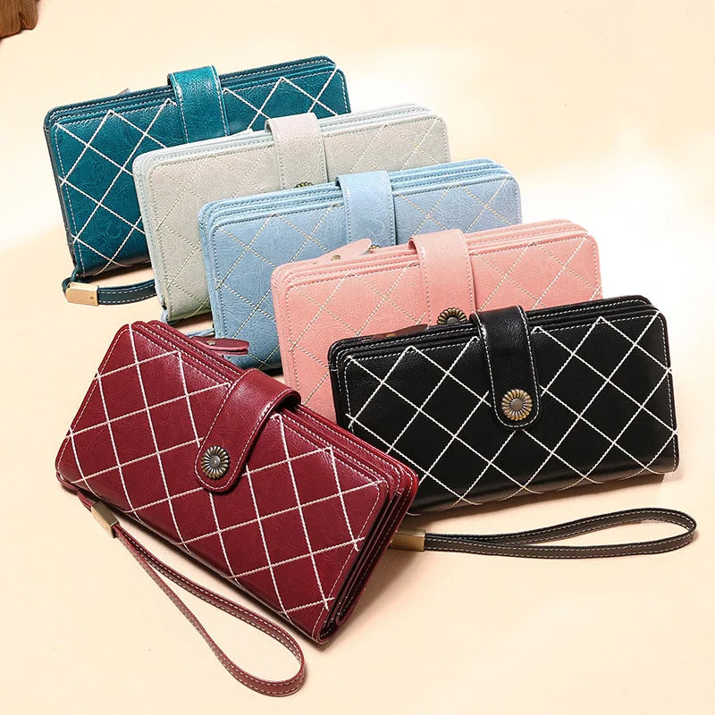 RFID Wallet Women Zipper Walets Leather Clutch Long Wallets Ladies Purse