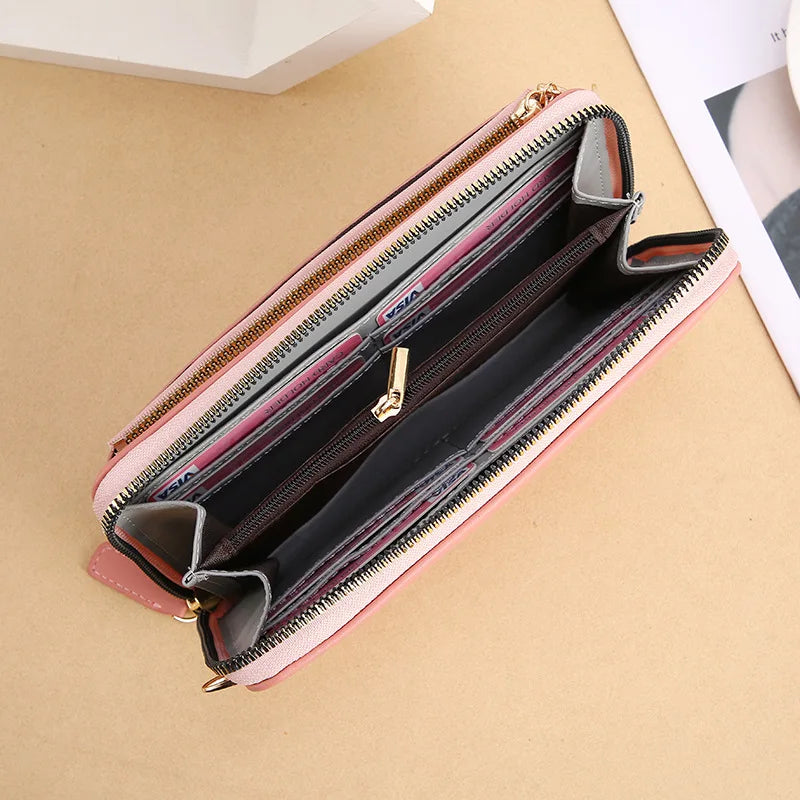 Small Leather Crossbody Cellphone Wallet Women's Shoulder Bag
