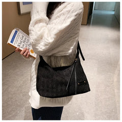 Canvas Women's Shoulder Bag Crossbody Half Moon Handbag