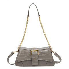 Crocodile Pattern Women's Shoulder Bag with Chain