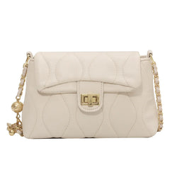 Floral Print Shoulder Bag Chain Lock Crossbody Small Square Handbag
