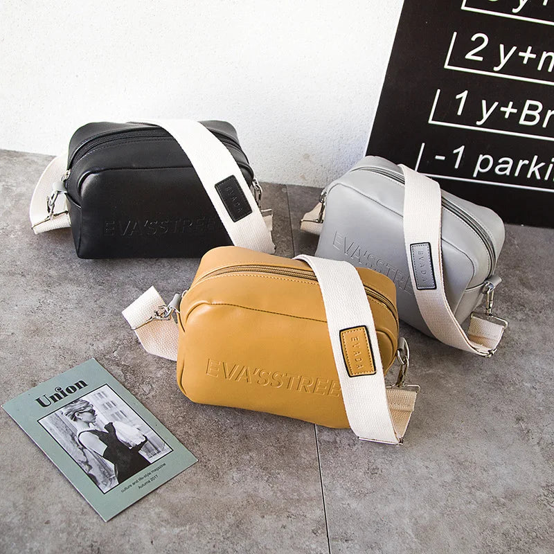 Leather Women Shoulder Messenger Bag Letter Flap Handbag