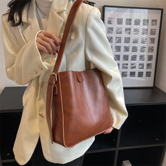 PU Leather Women's Shoulder Bag Lock Crossbody Bag