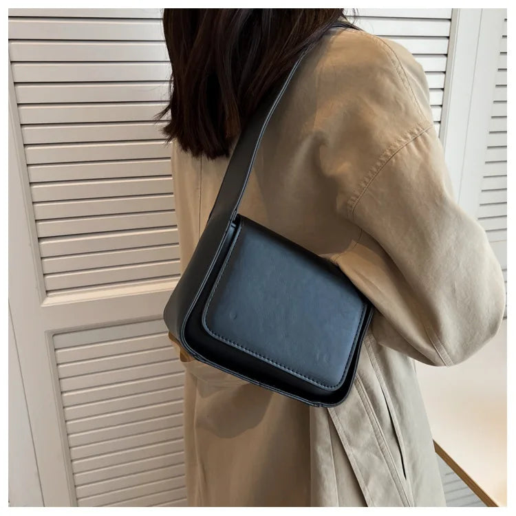 PU Leather Women's Shoulder Bag Lock Crossbody Bag