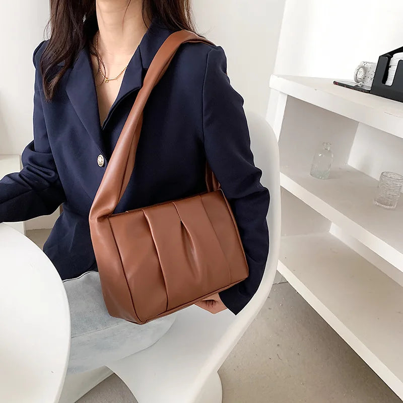 PU Leather Women's Shoulder Bag Handbag Small Cloud Crossbody Bag